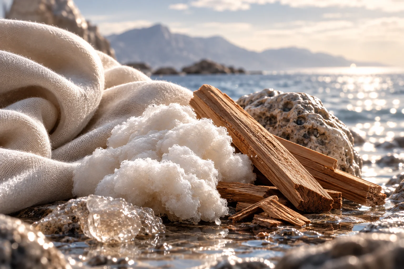 White musk, cashmere and sandalwood composition for SERENITY